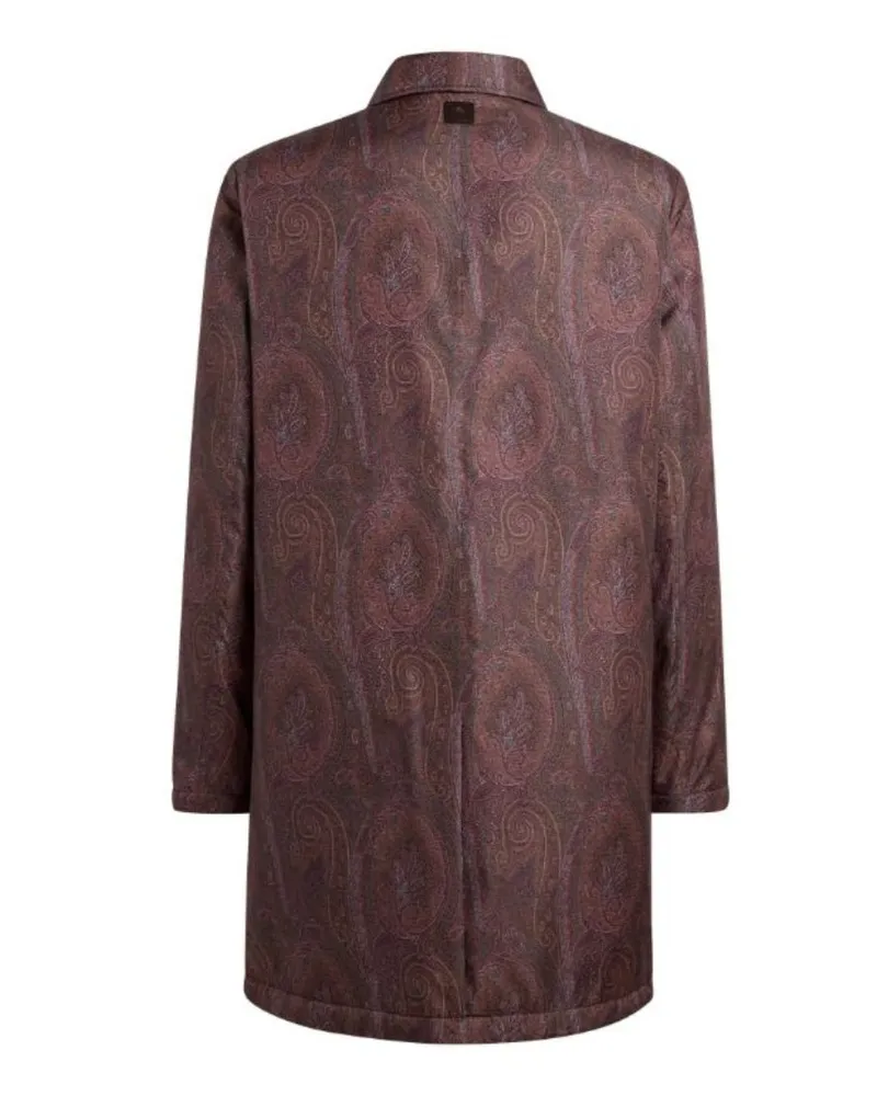 Etro Paisley Print Polyester Jacket — Brown Brown