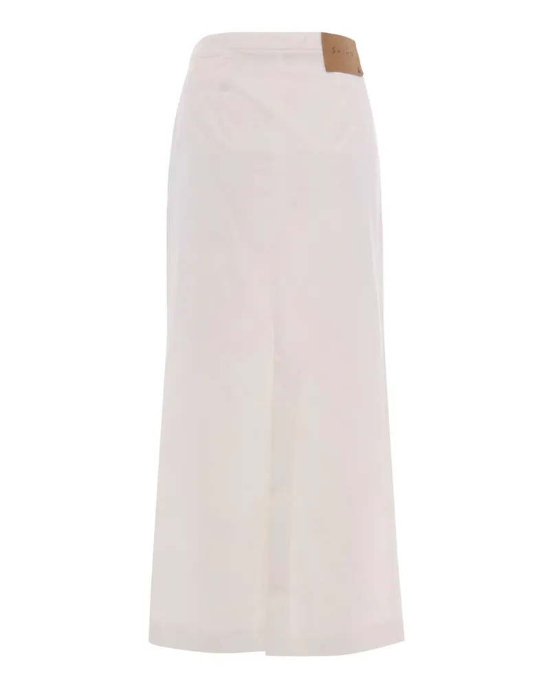 Patrizia Pepe Women's Pencil Skirt Bianca White Cotton White