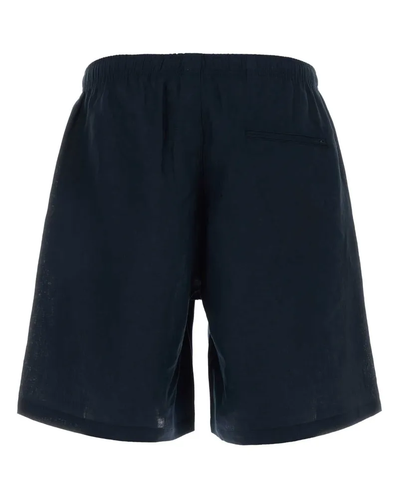 Cellar Door Men's Navy Blue Linen Jago Bermuda Shorts Exterior: Pantaloni Trousers Navy