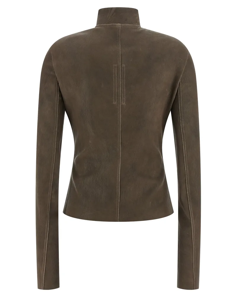 Rick Owens Women's Brown Leather Jacket Clothing Brown