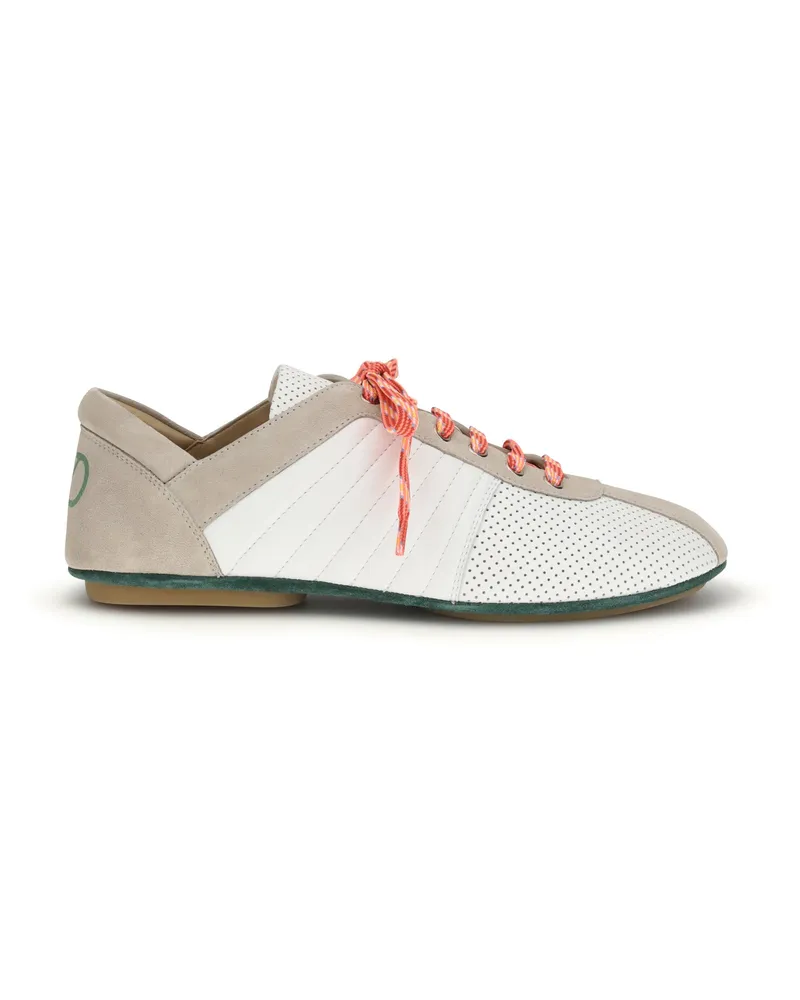 Valentino Garavani Men's Perforated Upper Sneakers Bianco-Bia-Rock Be-Green Briar--emeral-M Bianco/bia/rock Be/green Briar//emeral-m Beige