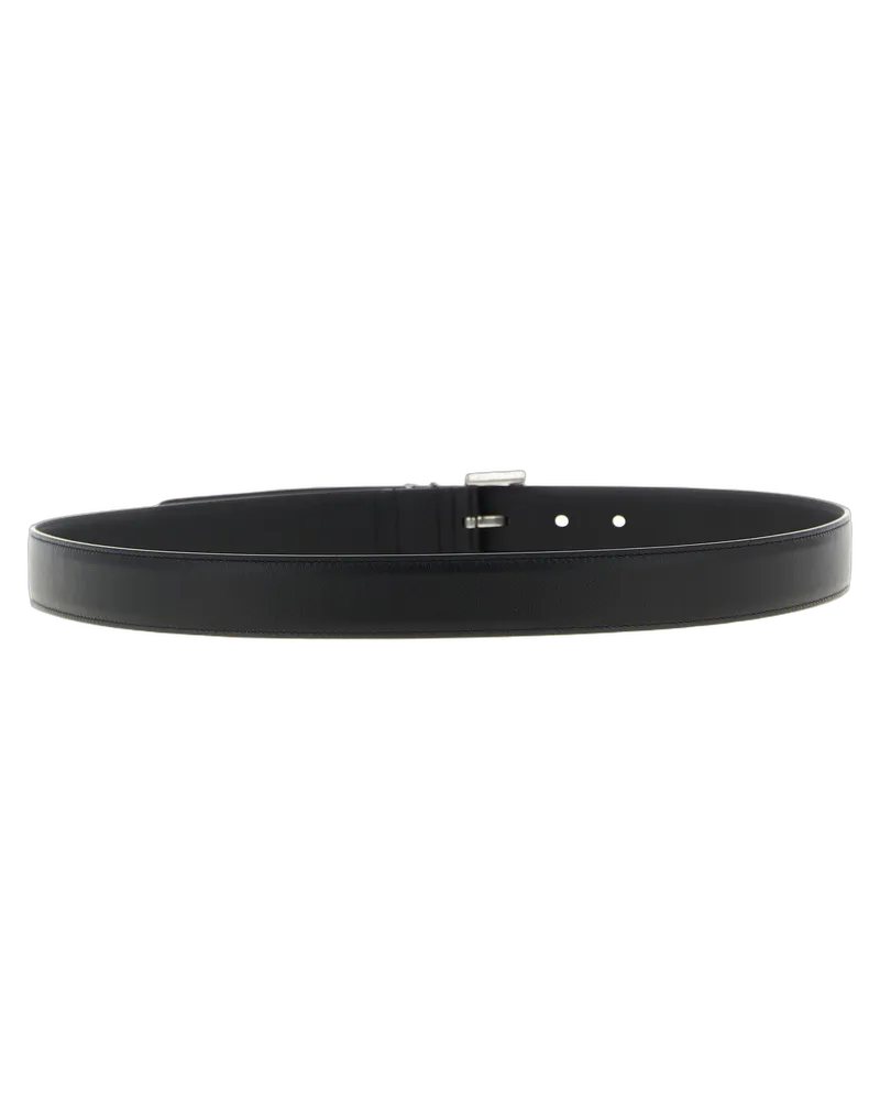 Saint Laurent Women's Black Calfskin Regular Belt Black