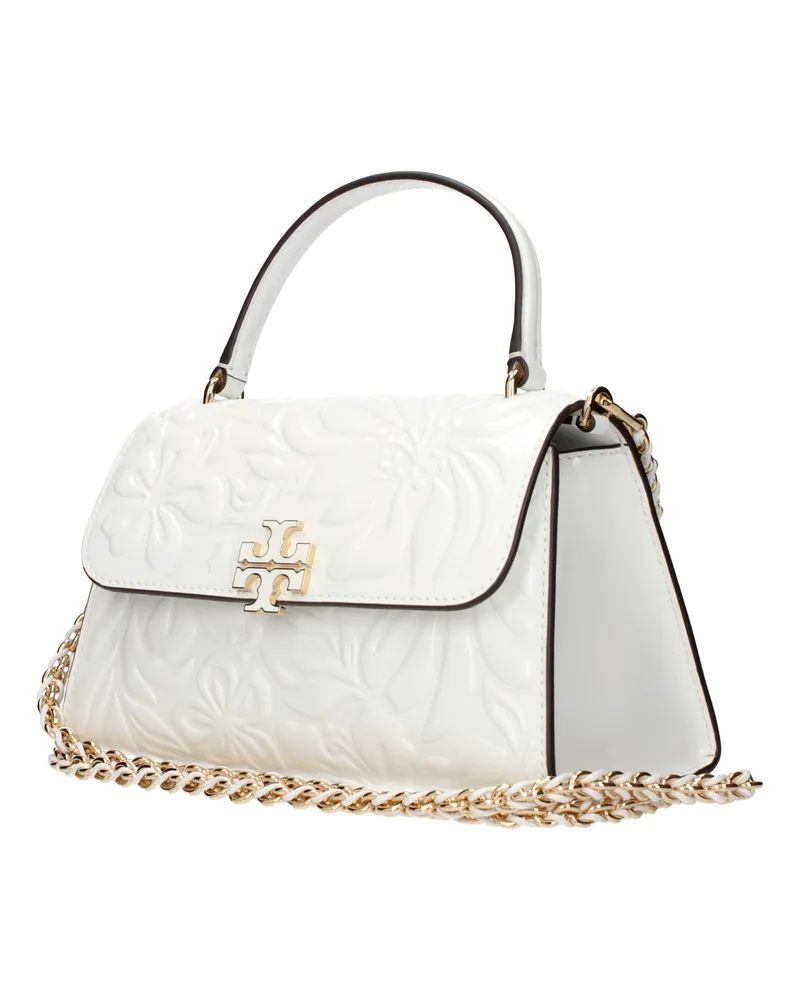 Tory Burch Leather Top Handle Bag — White White