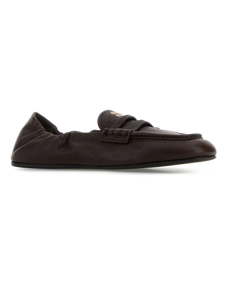 Miu Miu Radica Mocassini Loafers Brown