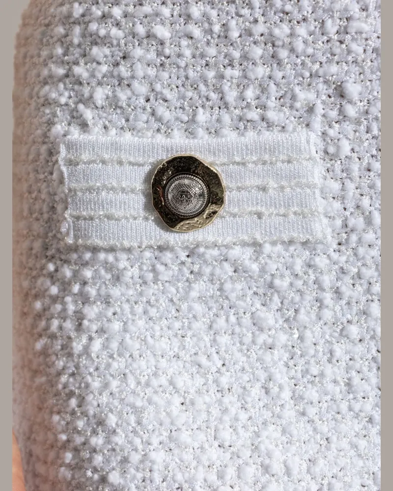 Balmain Tweed Mini Skirt — White White