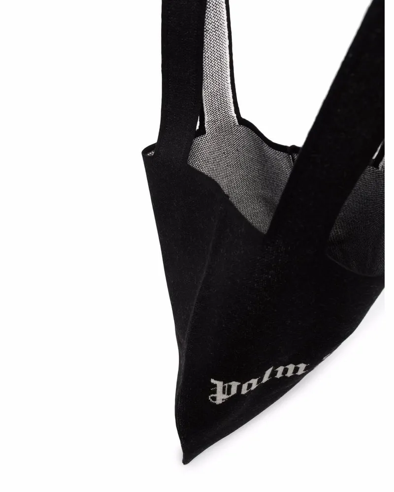 Palm Angels Women's Knit Shopper Logo Tote Bag Black Black