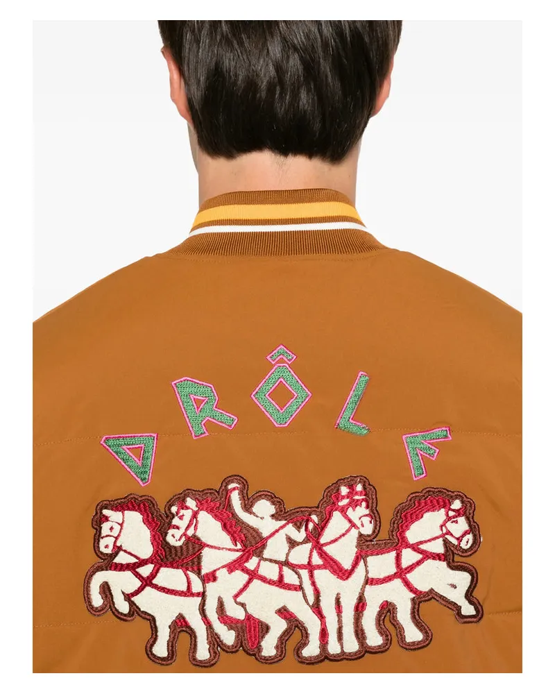 Drôle de Monsieur Colour-Block Varsity Jacket — Brown Brown