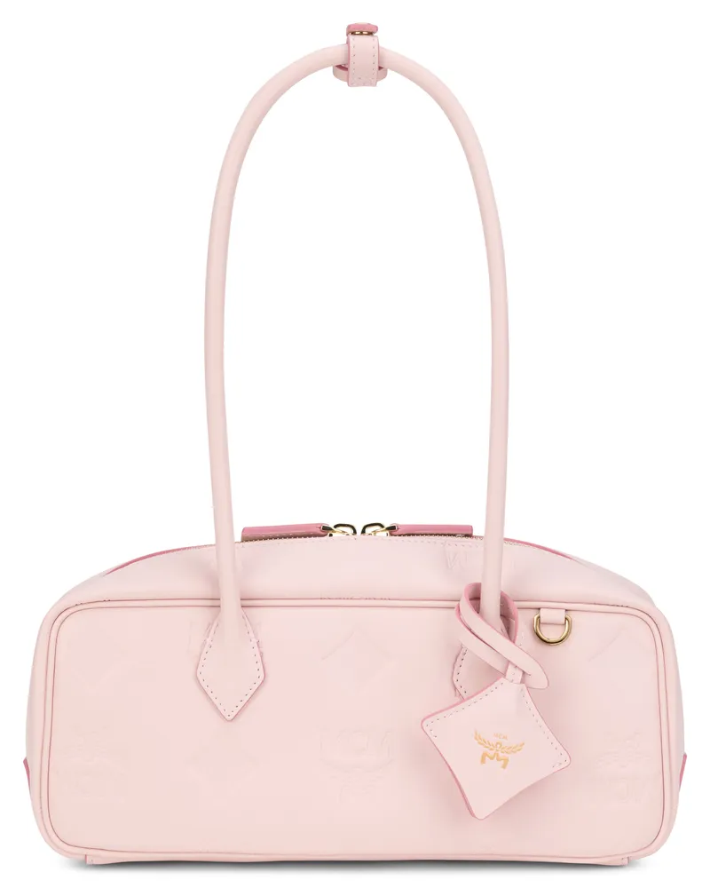 MCM Women's Leather Handbag Lotus Pink Cow Hide Handbags Hand Bags Pink