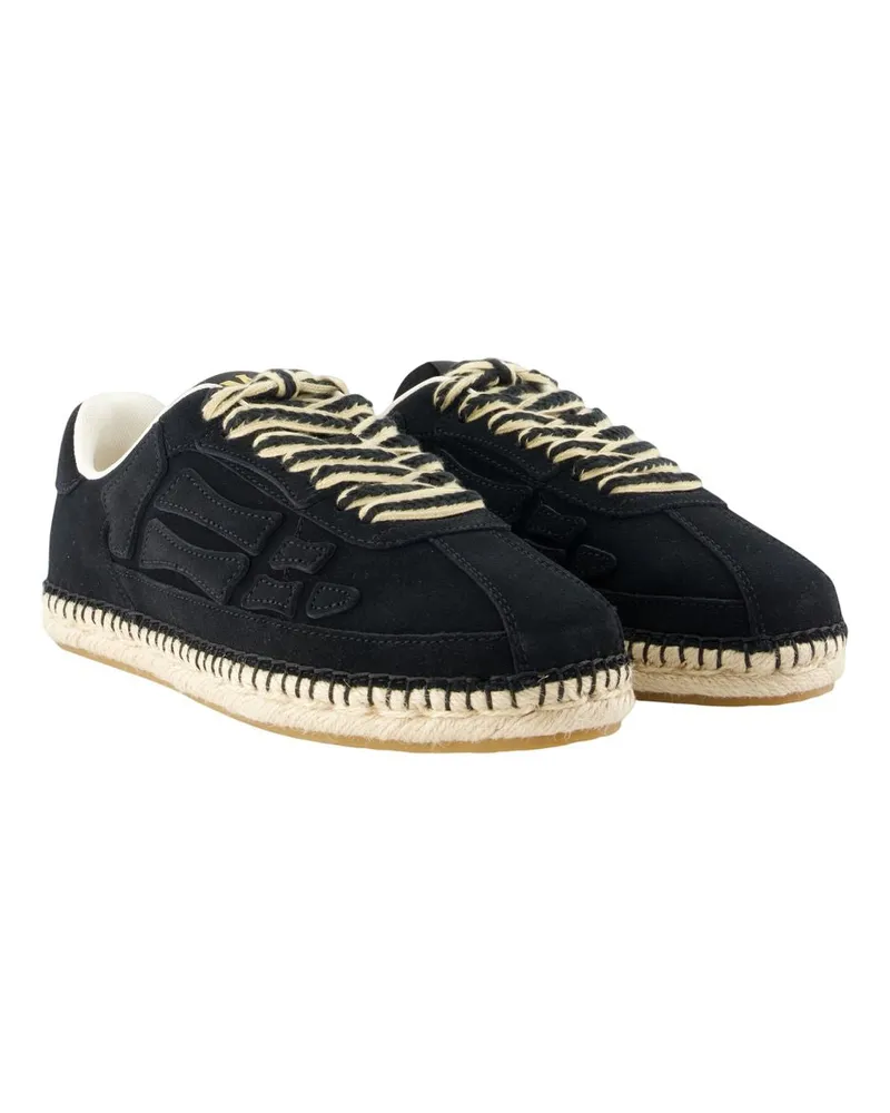 Amiri Men's Espadrille Pacific Bones Sneakers -  Leather Black Calfskin Shoes Black