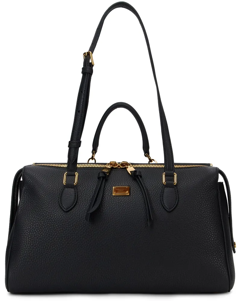 Dolce & Gabbana Women's Leather Tote Bag Black Pvc Black