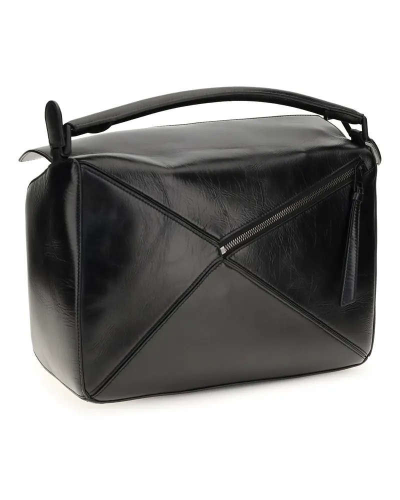 Loewe Puzzle Top Handle Bag — Black Black
