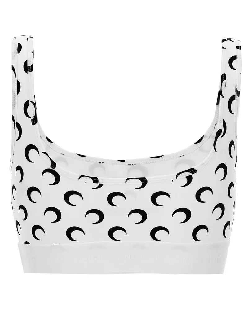 Marine Serre Moon-Print Stretch Jersey Tank Top — White White