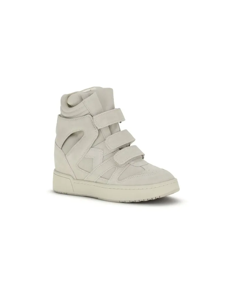 Isabel Marant Women's Beige Calf Leather Bos Taurus Platform Sneakers Beige