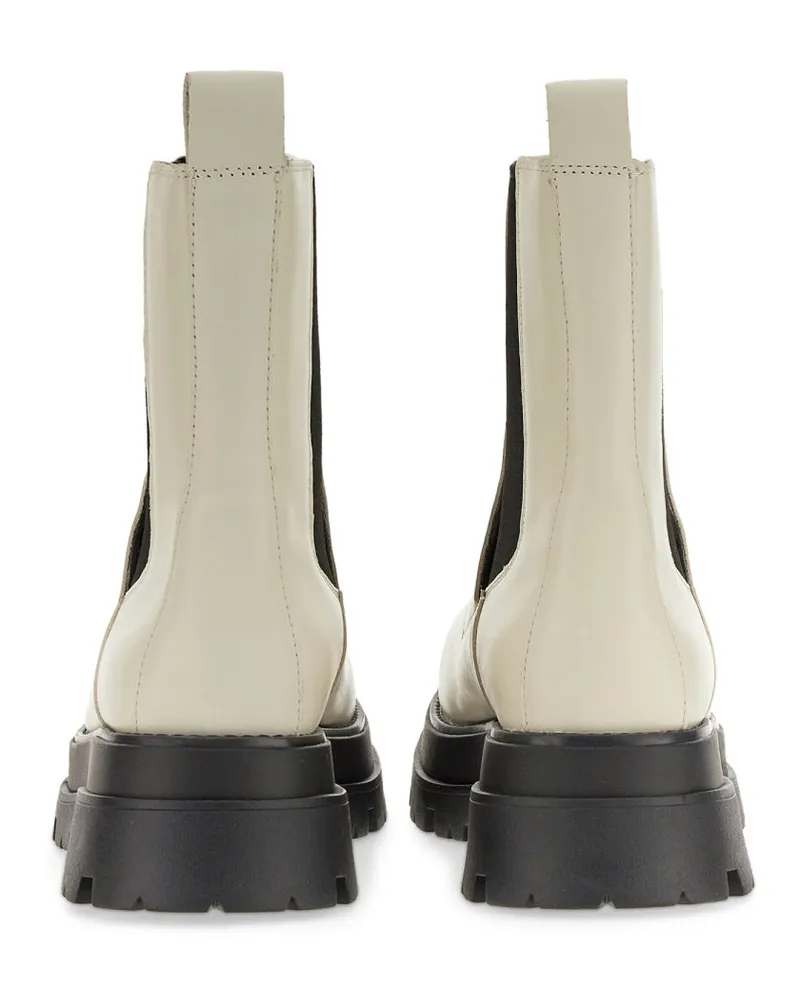 ash Leather Boot — White White