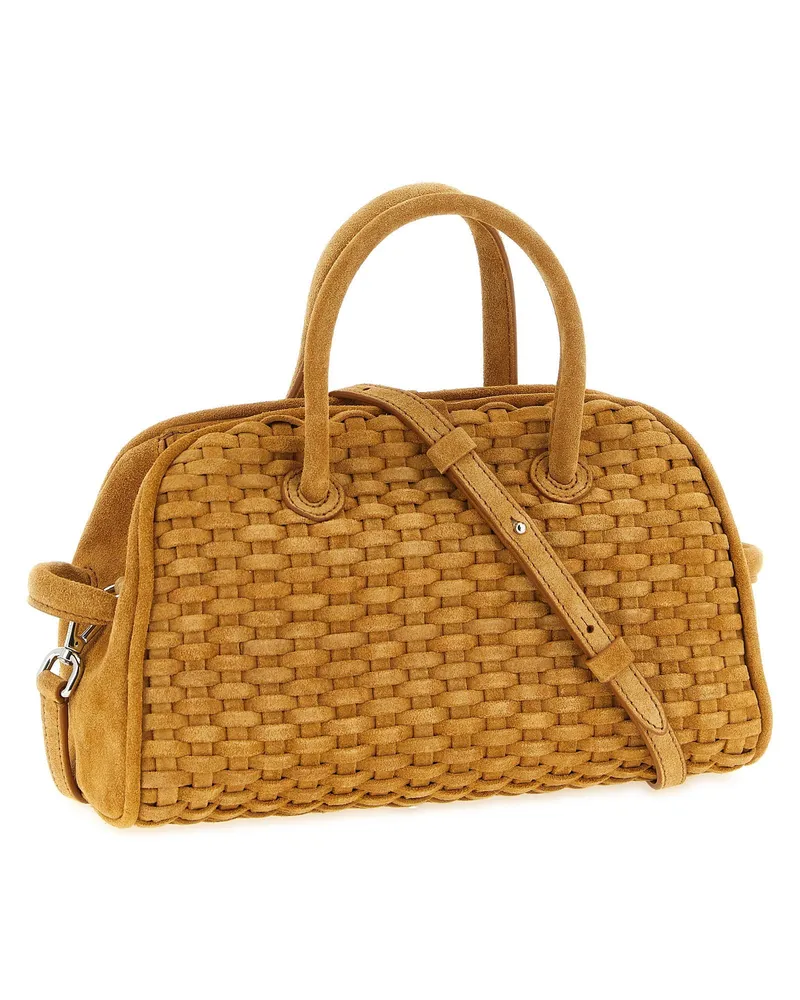 Jacquemus Woven Suede Top Handle Bag — Camel Camel