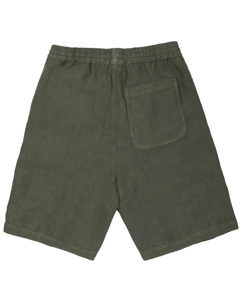 120% Lino 100% Linen Bermudas — Green Green