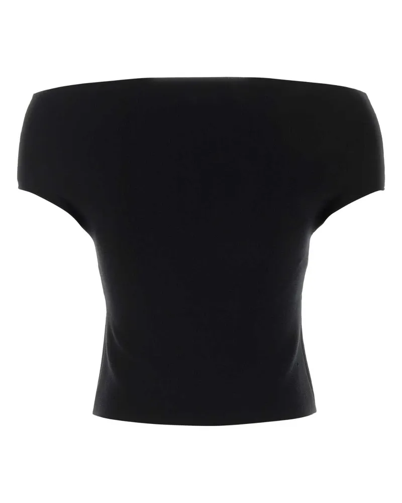 Alberta Ferretti Viscose-Nylon Knit Sweater — Black Black