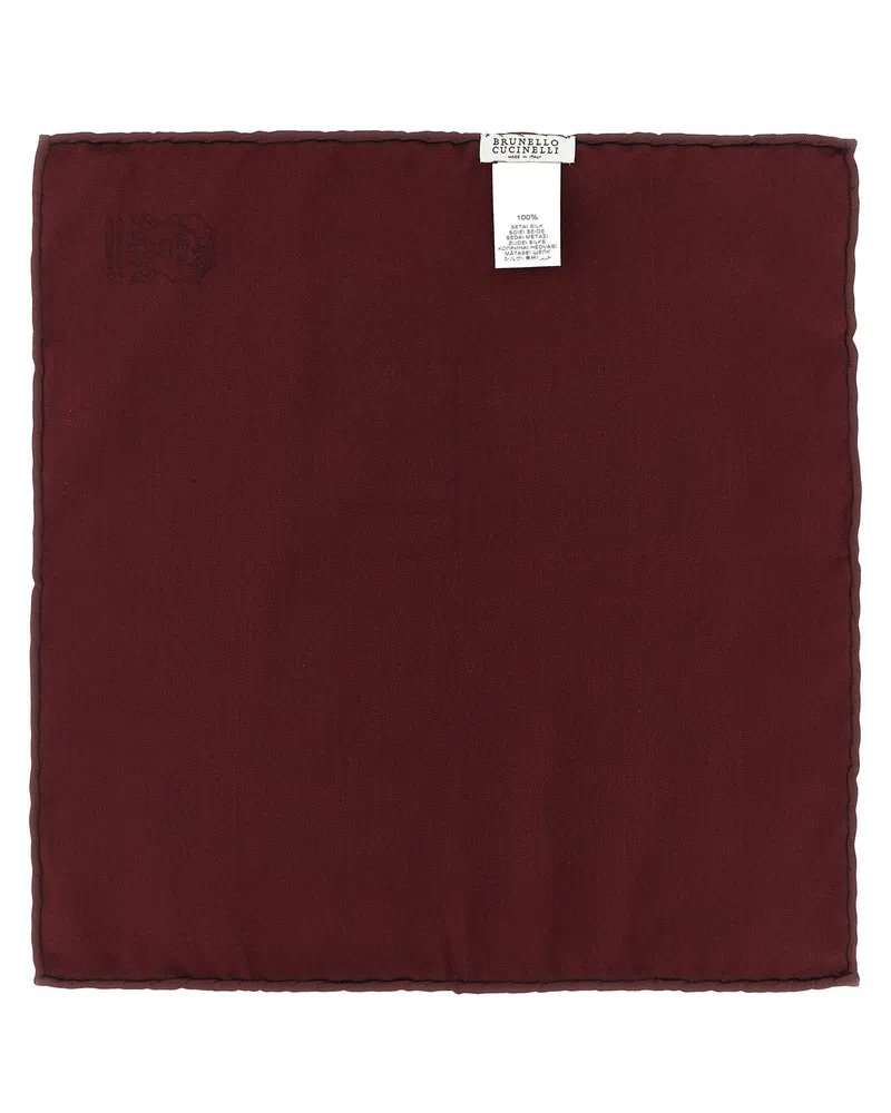 Brunello Cucinelli Double-Face Silk Clutch — Burgundy Burgundy