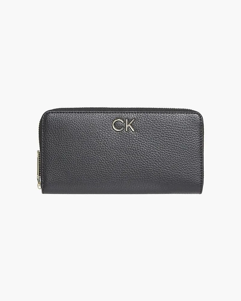 Calvin Klein Logo Leather Wallet — Black Black