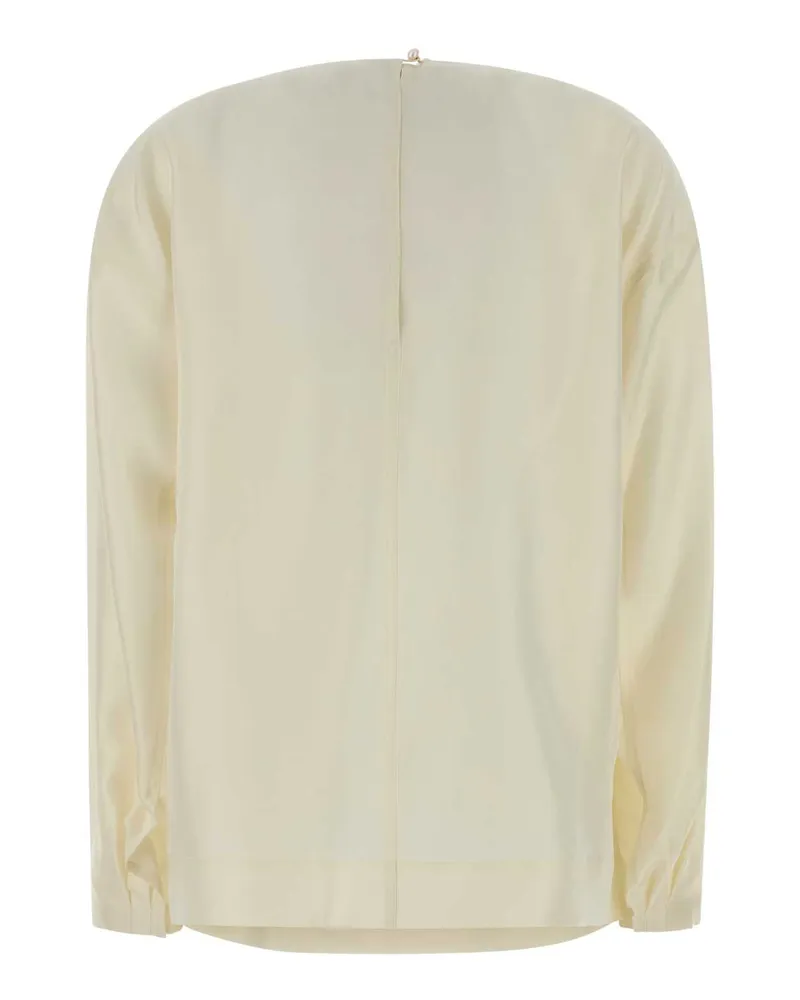 Carven 6261k21005 N002 Ecru Exterior: Silk Maglie Sweater Beige