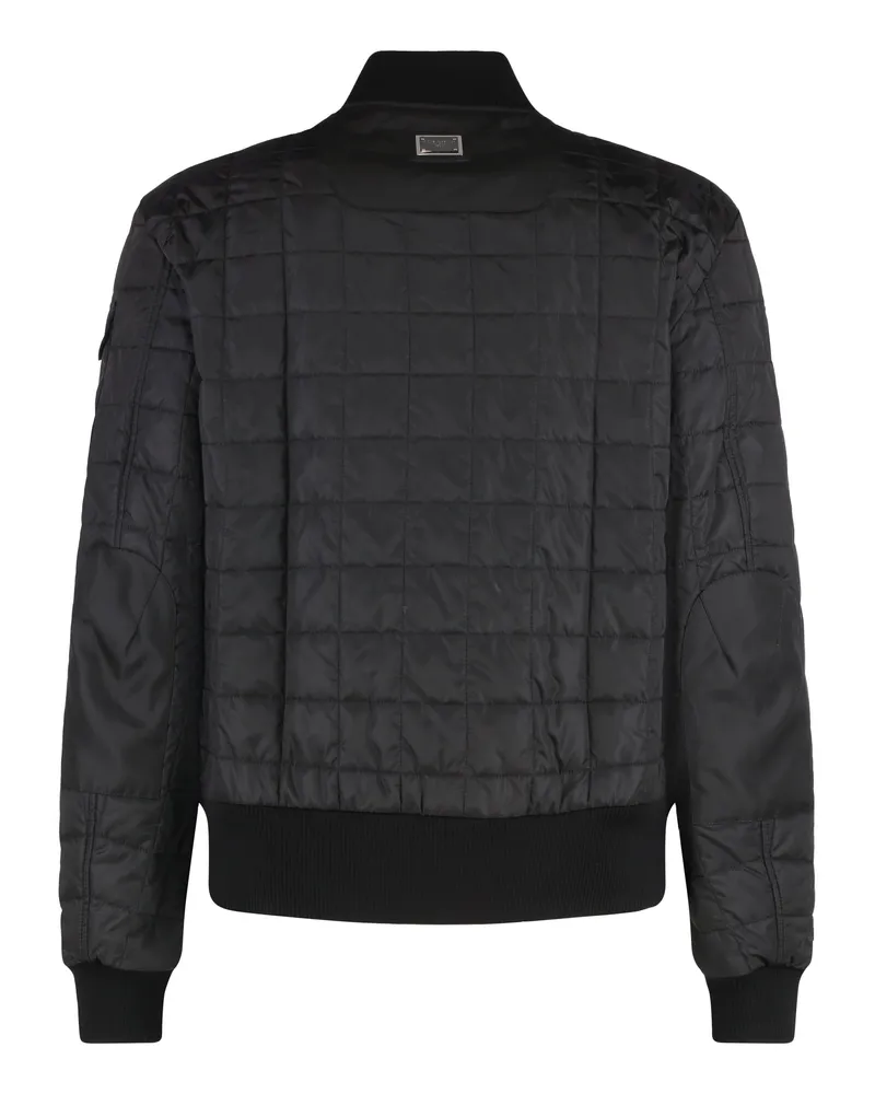 Dolce & Gabbana Men's Black Padded Bomber Jacket Polyamide Black