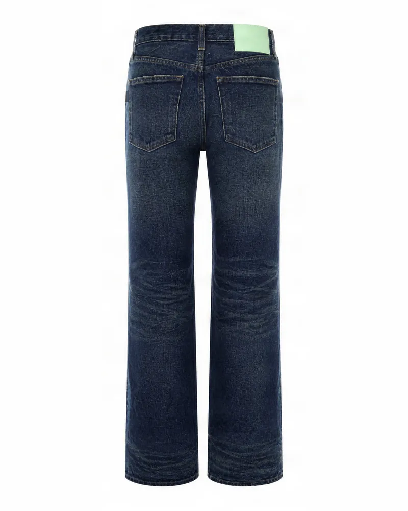 Haikure High-Waist Straight-Leg Cotton Jeans — Blue Blue