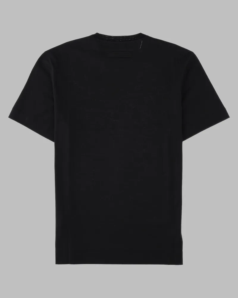 Ermenegildo Zegna Logo-Embroidered Cotton T-Shirt — Black Black