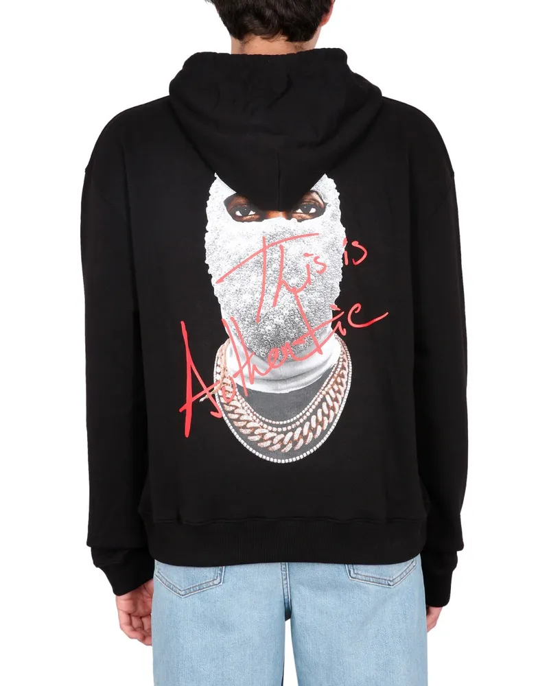 IH NOM UH NIT Logo-Print Hooded Sweatshirt — Black Black