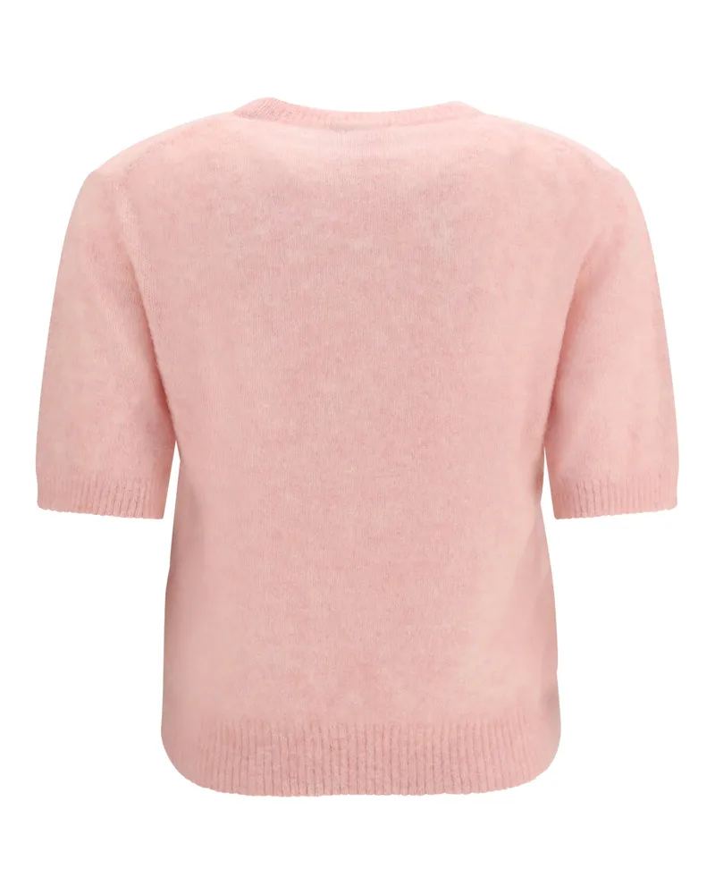 Ganni Alpaca Blend Graphic Knit Sweater — Pink Pink