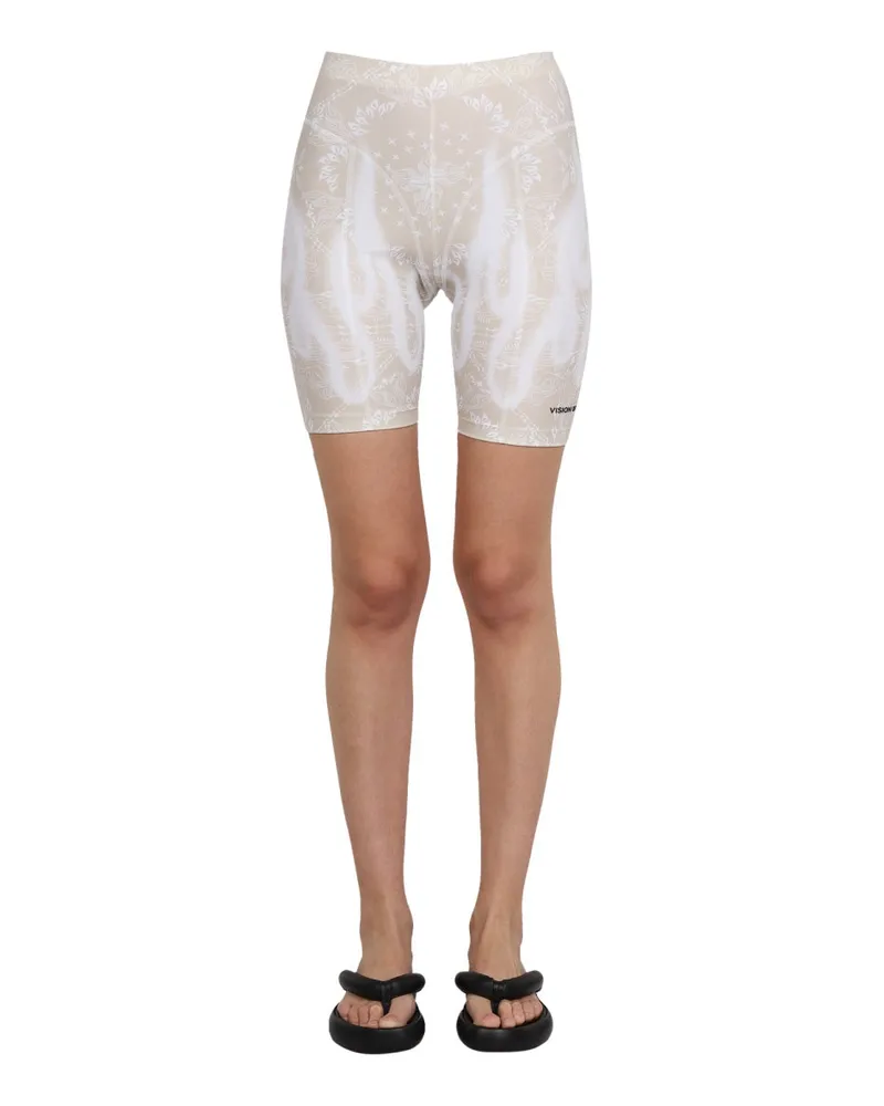 Vision Of Super Paisley Pattern Bermuda — Beige Beige