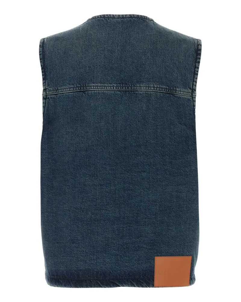Jil Sander Men's Denim Vest Petrolblue Exterior: Cotton Maglieria Blue