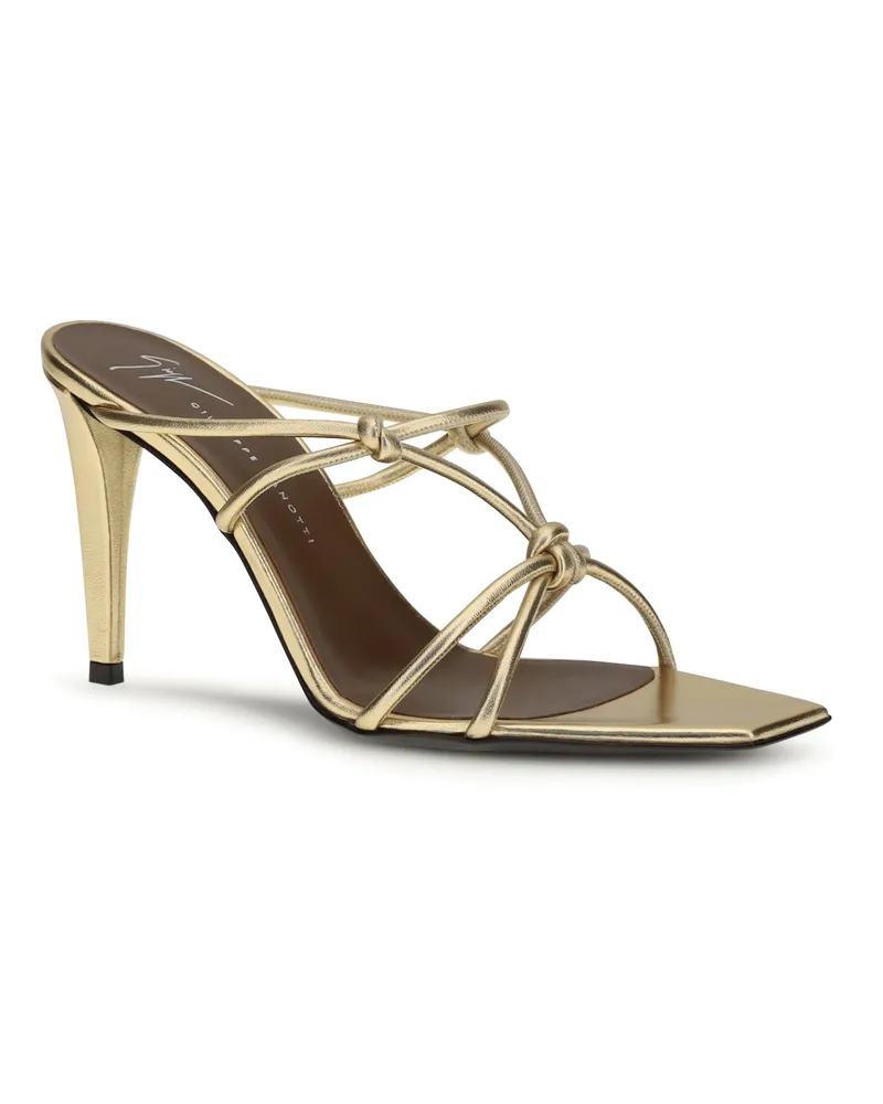 Giuseppe Zanotti Women's Gz Key Mule 90 Sandals Oro Calf Leather Bos Taurus Gold