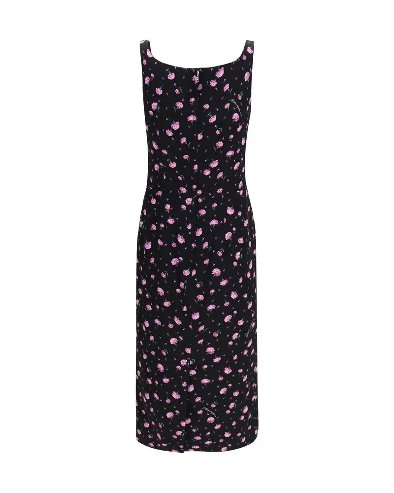 Dolce & Gabbana Women's Multicolor Silk Casual Dress Black