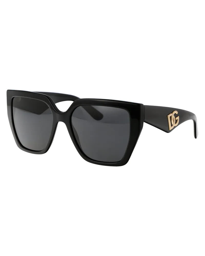 Dolce & Gabbana 0DG4438 Oversized Acetate Sunglasses — Black Black