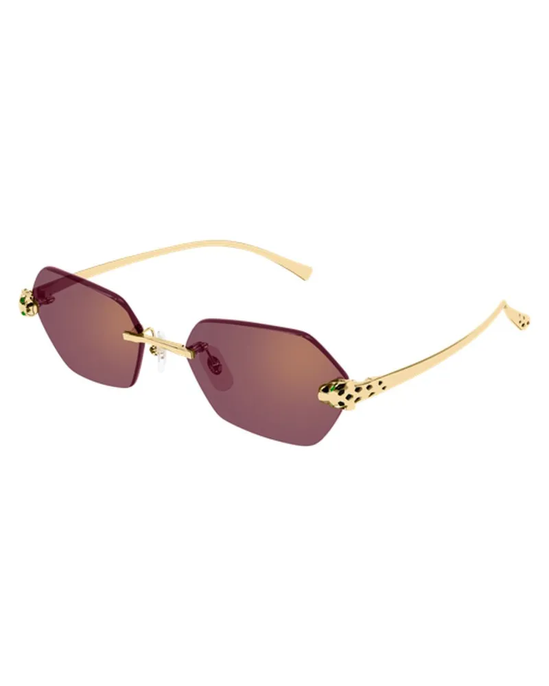 Cartier CT0636S Gold-Tone Metal Sunglasses — Brown Brown