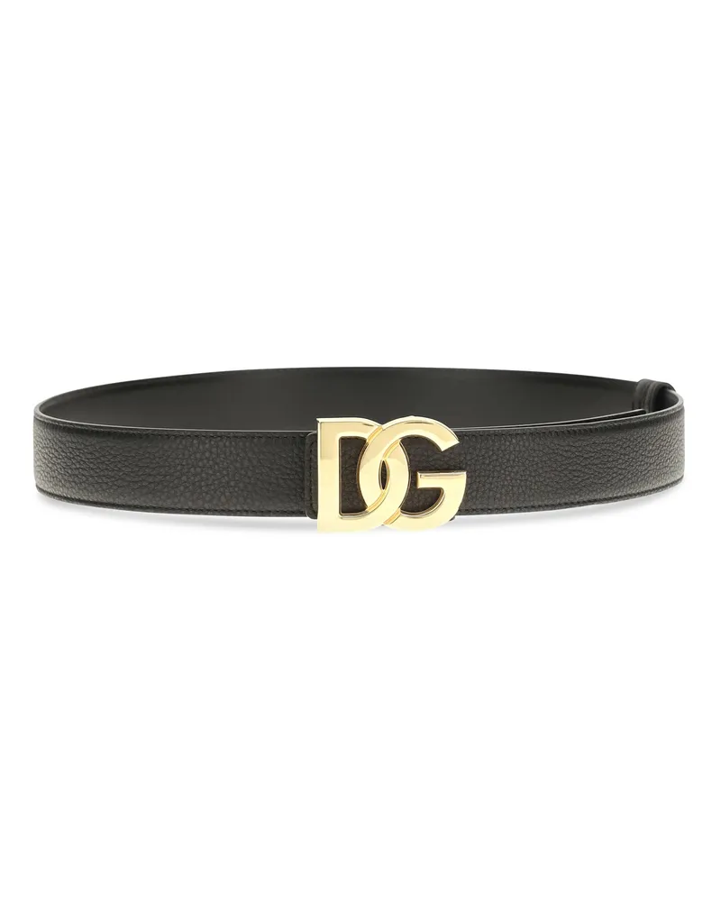 Dolce & Gabbana Men's Calfskin Leather Belt Nero Calf Bos Taurus E Braces Black