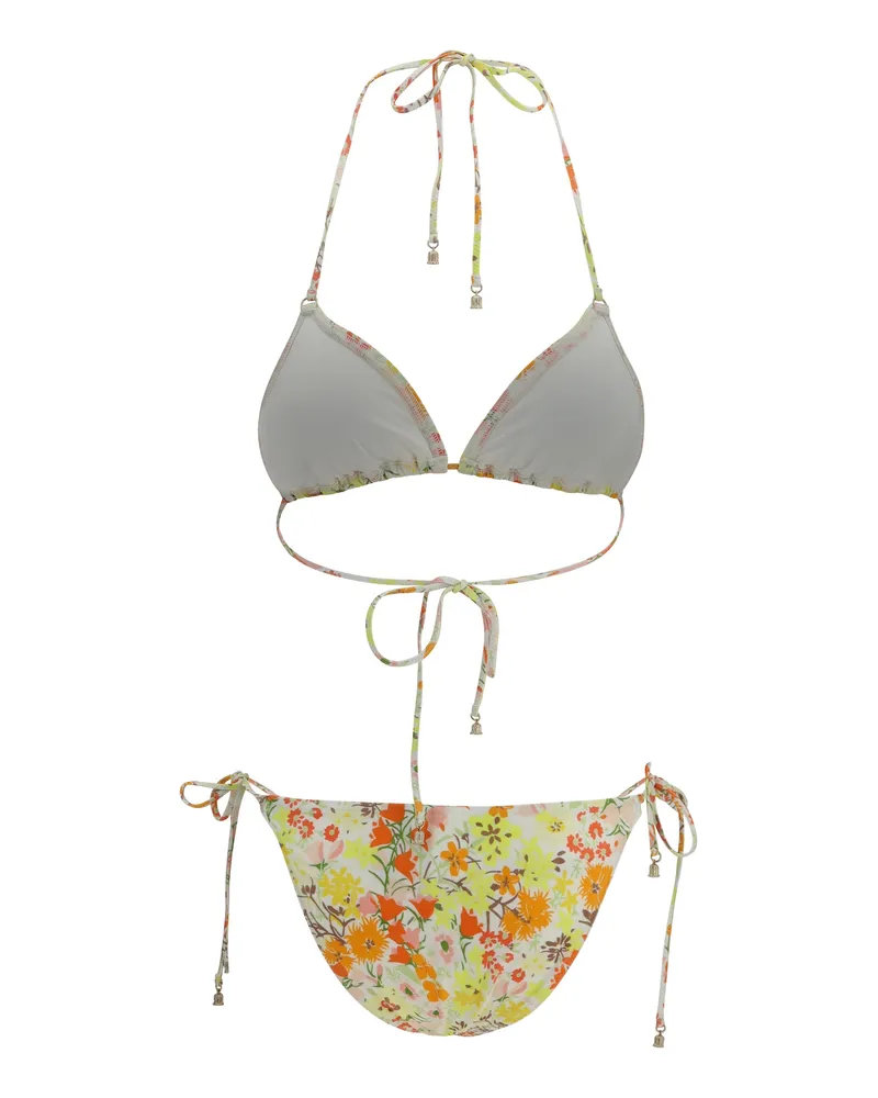 Zimmermann Women's Bikini Solstice Lemon Multi Floral Polyamide Swimwear Sea Clothing Yellow