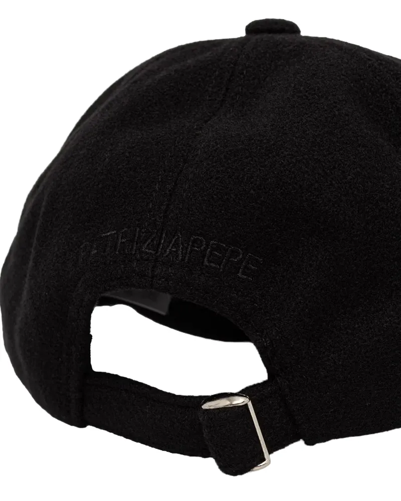 Patrizia Pepe 2F0007 Embroidered Logo Baseball Cap — Black Black