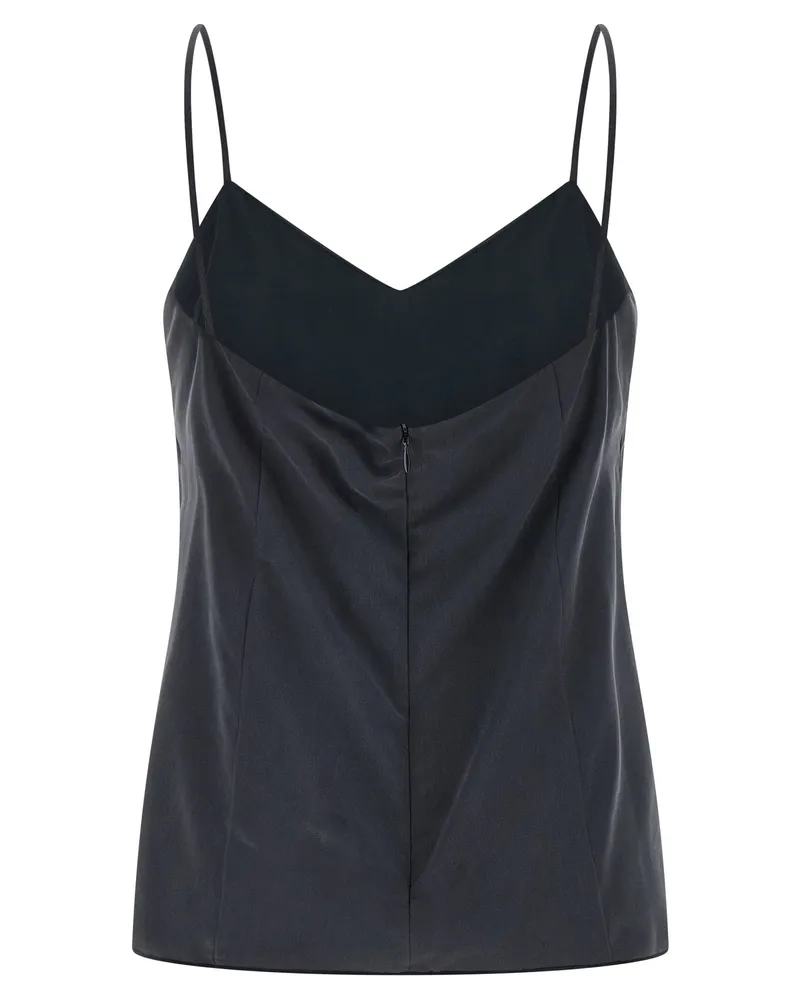 Max Mara Women's Gray Silk Sleeveles T-Shirt Gray