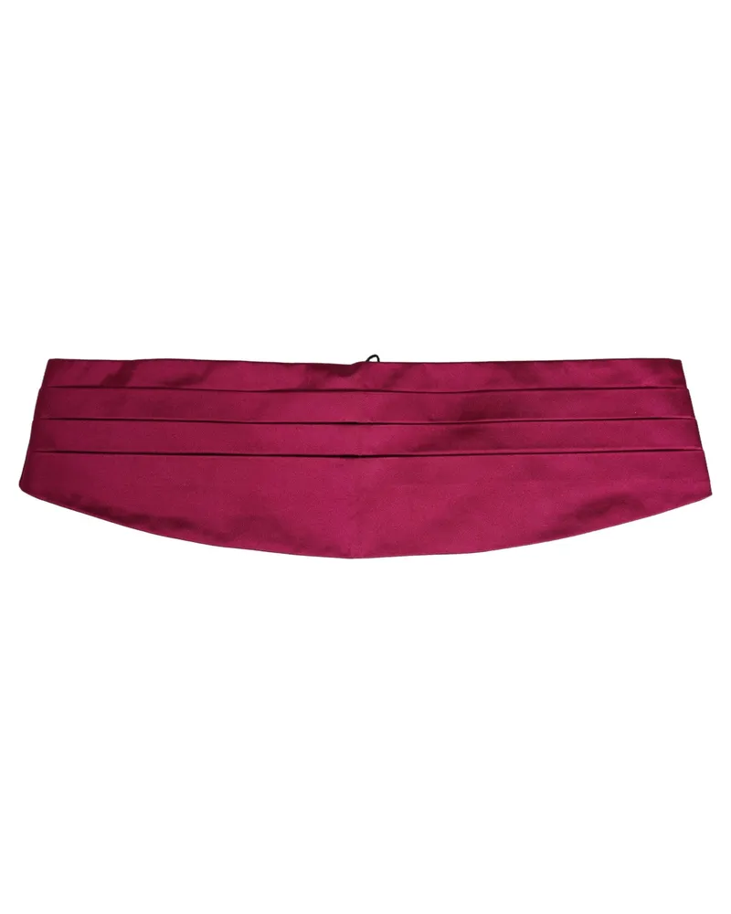 Dolce & Gabbana Men's Burgundy Silk Belt Waist Cummerbund Burgundy