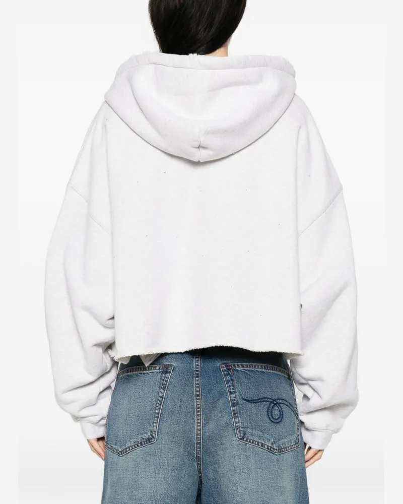 Golden Goose Cotton Cropped Hoodie — White White