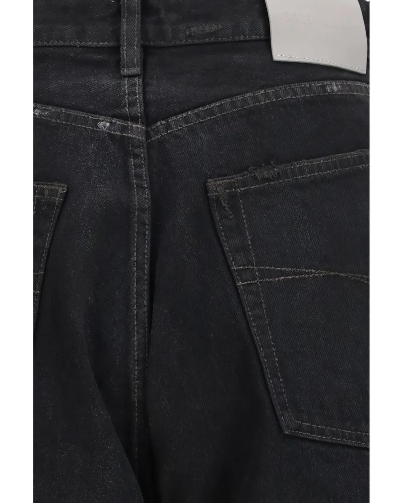 Balenciaga High-Rise Straight-Leg Denim Jeans — Black Black