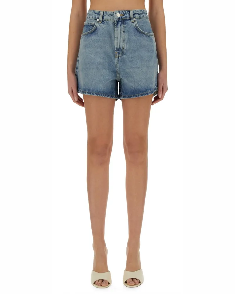 Moschino Cotton Denim Shorts — Blue Blue