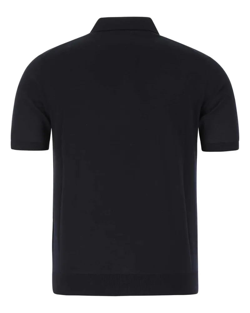 Prada Men's Midnight Blue Wool Polo Shirt F0008 Wv-Trochusniloticus Maglieria Navy