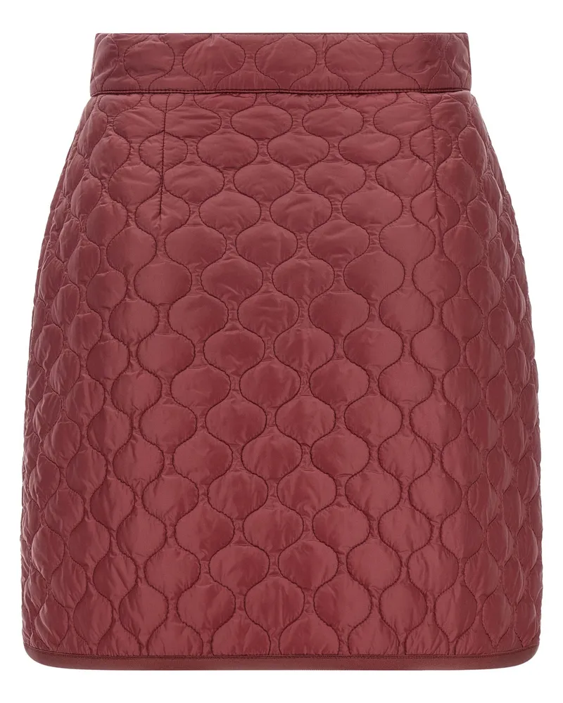 Moncler Diamond-Quilted Miniskirt — Red Red