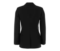 Women's Striped Wool Blazer Black Wooldomestic Buffalo Blazers