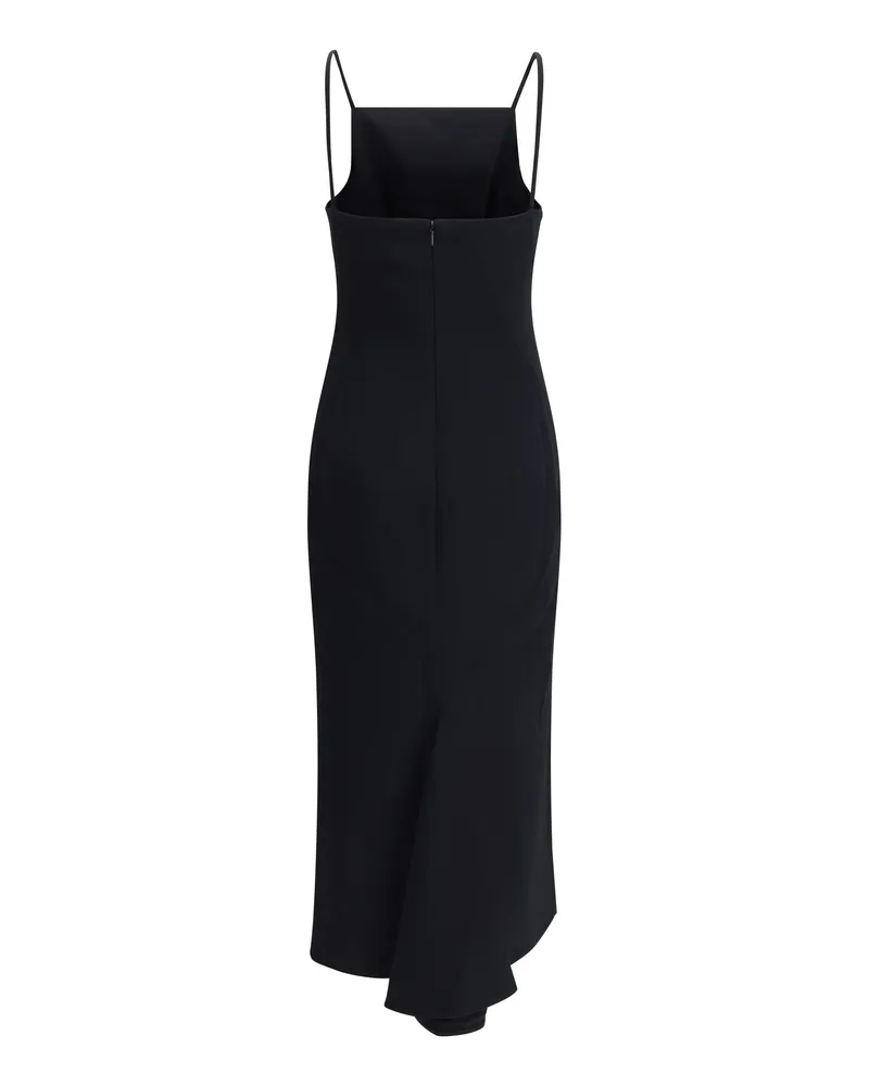 Givenchy Women's Midi Dress With Draped Back Black Viscose Black