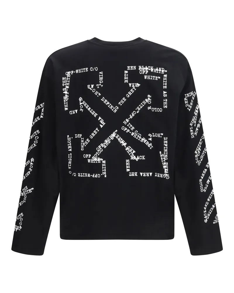 OFF-WHITE Men Patterned Long-Sleeve T-Shirt Black Cotton T-Shirts And Polos Black