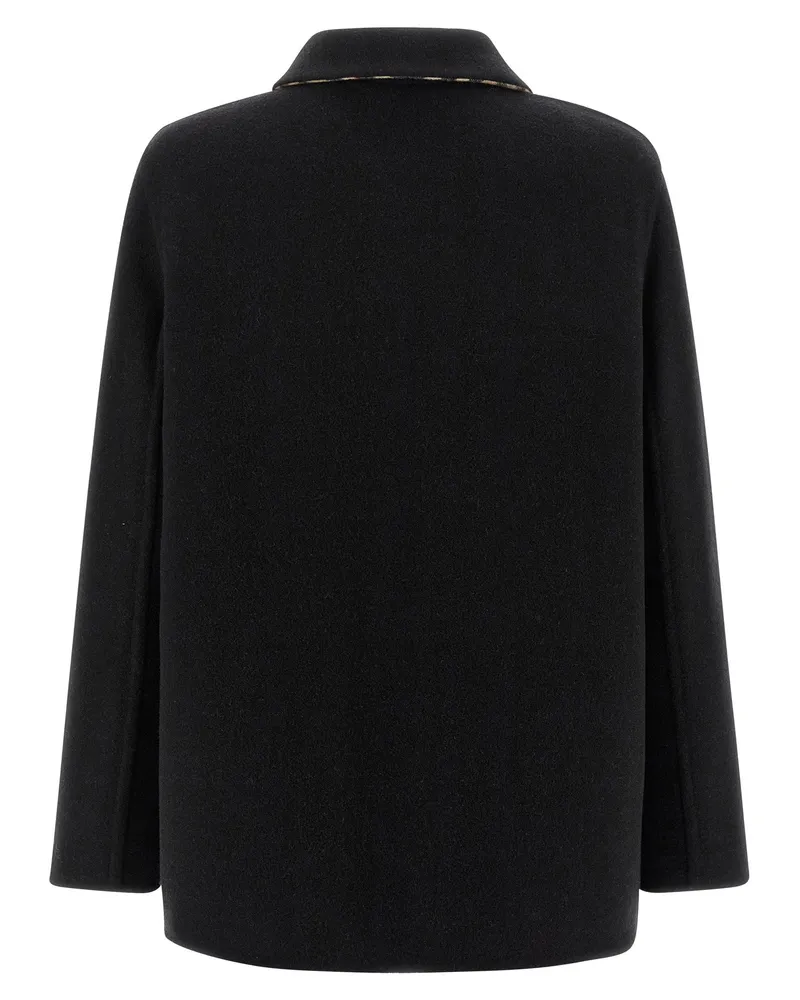 Burberry Double-Face Wool Twill Jacket — Black Black