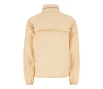 Women's Nylon Blend Windbreaker Jacket Beige Cotton